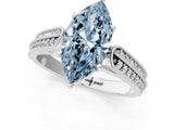 White gold Fancy Blue Marquise Cut Cut Pave Split Shank Engagement Ring with Four-Prong Setting_1