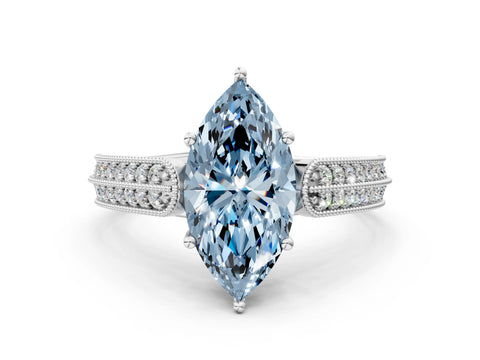 White gold Fancy Blue Marquise Cut Cut Pave Split Shank Engagement Ring with Four-Prong Setting_44