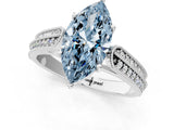 White gold Fancy Blue Marquise Cut Cut Pave Split Shank Engagement Ring with Four-Prong Setting_45