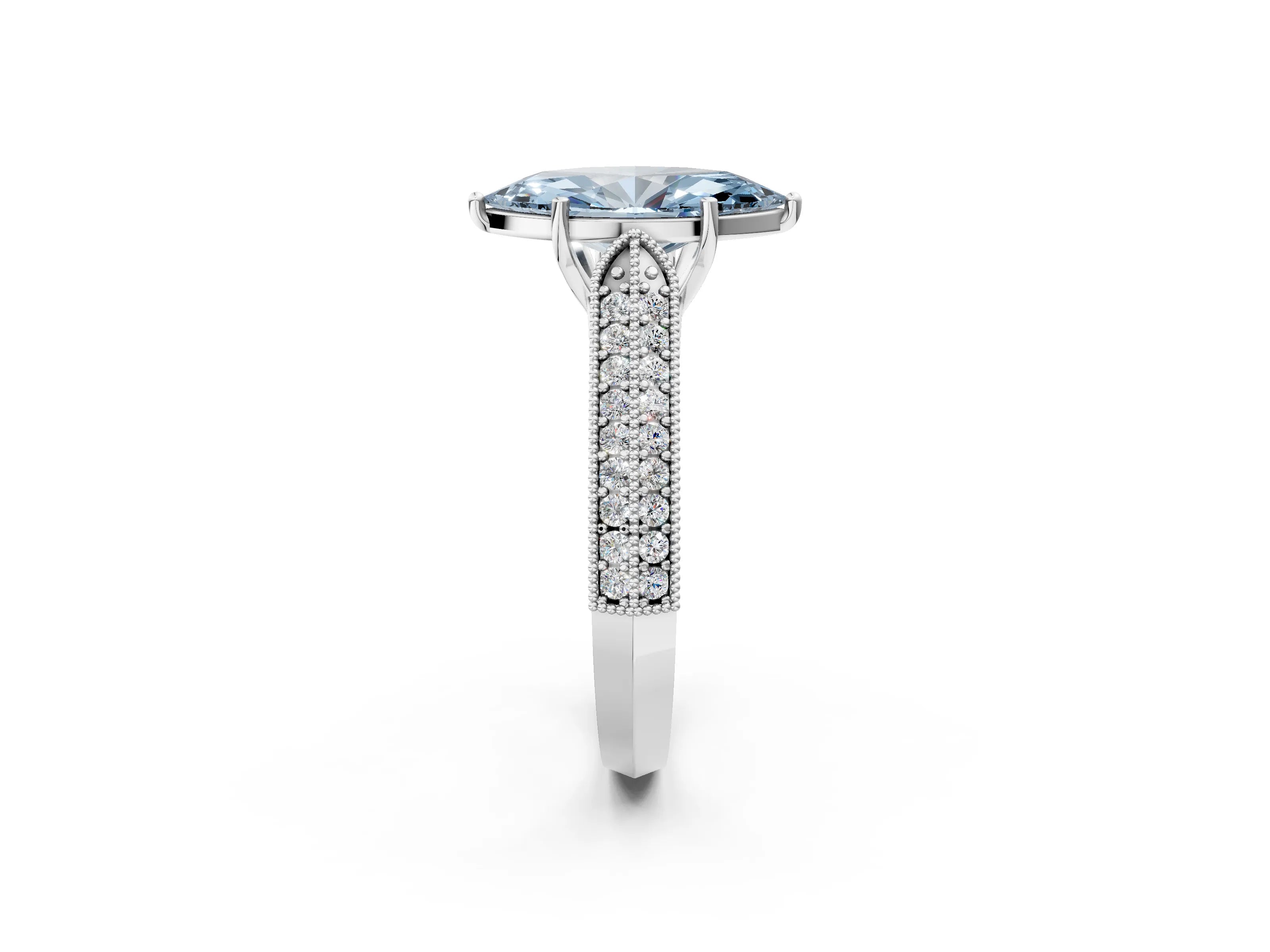 White gold Fancy Blue Marquise Cut Cut Pave Split Shank Engagement Ring with Four-Prong Setting_50
