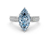 White gold Fancy Blue Marquise Cut Cut Pave Split Shank Engagement Ring with Four-Prong Setting_8