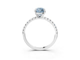 White gold Fancy Blue Marquise Cut Diamond Brilliant Solitaire Ring with Pavé Band and Four-Prong Setting_15
