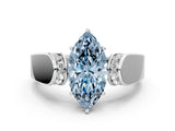 White gold Fancy Blue Marquise Cut Diamond Channel Set Solitaire Ring with Four-Prong Setting_36