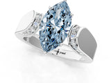 White gold Fancy Blue Marquise Cut Diamond Channel Set Solitaire Ring with Four-Prong Setting_37