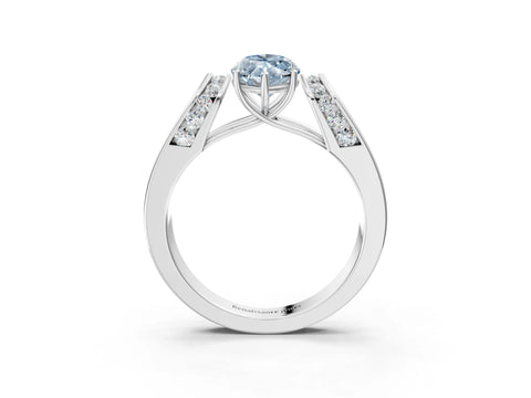 White gold Fancy Blue Marquise Cut Diamond Channel Set Solitaire Ring with Four-Prong Setting_39