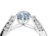 White gold Fancy Blue Marquise Cut Diamond Channel Set Solitaire Ring with Four-Prong Setting_59