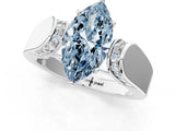 White gold Fancy Blue Marquise Cut Diamond Channel Set Solitaire Ring with Four-Prong Setting_66