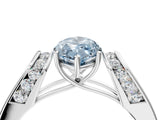 White gold Fancy Blue Marquise Cut Diamond Channel Set Solitaire Ring with Four-Prong Setting_84