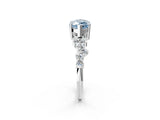 White gold Fancy Blue Marquise Cut Diamond Cluster Pavé Band with Four-Prong Setting_14
