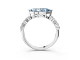 White gold Fancy Blue Marquise Cut Diamond Cluster Pavé Band with Four-Prong Setting_15