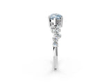 White gold Fancy Blue Marquise Cut Diamond Cluster Pavé Band with Four-Prong Setting_5