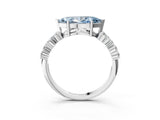 White gold Fancy Blue Marquise Cut Diamond Cluster Pavé Band with Four-Prong Setting_6