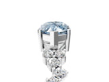 White gold Fancy Blue Marquise Cut Diamond Cluster Pavé Band with Four-Prong Setting_8