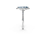 White gold Fancy Blue Marquise Cut Diamond Cushion Halo Ring with Pavé Band_14