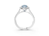 White gold Fancy Blue Marquise Cut Diamond Cushion Halo Ring with Pavé Band_15