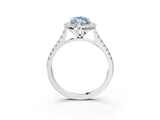 White gold Fancy Blue Marquise Cut Diamond Cushion Halo Ring with Pavé Band_21