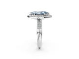 White gold Fancy Blue Marquise Cut Diamond Double Halo Ring with Split Shank and Four-Prong Setting_2