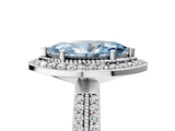 White gold Fancy Blue Marquise Cut Diamond Double Halo Ring with Split Shank and Four-Prong Setting_5