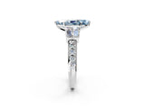 White gold Fancy Blue Marquise Cut Diamond Engagement Ring with Baguette Side Stones and Channel Set Band_34