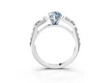White gold Fancy Blue Marquise Cut Diamond Engagement Ring with Baguette Side Stones and Channel Set Band_35