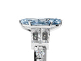 White gold Fancy Blue Marquise Cut Diamond Engagement Ring with Baguette Side Stones and Channel Set Band_37