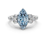 White gold Fancy Blue Marquise  Cut Diamond Engagement Ring with Bezel Set Round Side Stones and Prong Setting_51