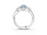 White gold Fancy Blue Marquise  Cut Diamond Engagement Ring with Bezel Set Round Side Stones and Prong Setting_54