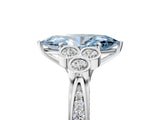 White gold Fancy Blue Marquise  Cut Diamond Engagement Ring with Bezel Set Round Side Stones and Prong Setting_57