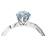 White gold Fancy Blue Marquise Cut Diamond Engagement Ring with Side Stone Accents and Four-Prong Setting_112