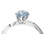 White gold Fancy Blue Marquise Cut Diamond Engagement Ring with Side Stone Accents and Four-Prong Setting_16