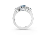 White gold Fancy Blue Marquise  Cut Diamond Five-Stone Prong Set White Gold Ring_35