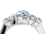 White gold Fancy Blue Marquise  Cut Diamond Five-Stone Prong Set White Gold Ring_36