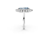 White gold Fancy Blue Marquise Cut Diamond Floral Double Halo Engagement Ring with Prong Setting_28