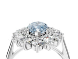 White gold Fancy Blue Marquise Cut Diamond Floral Double Halo Engagement Ring with Prong Setting_28