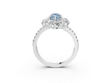 White gold Fancy Blue Marquise  Cut Diamond Floral Halo Pave Band with Prong Setting_39