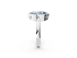 White gold Fancy Blue Marquise  Cut Diamond Halo Engagement Ring with Split Shank and Four-Prong Setting_91