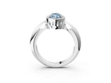 White gold Fancy Blue Marquise  Cut Diamond Halo Engagement Ring with Split Shank and Four-Prong Setting_93