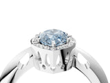White gold Fancy Blue Marquise  Cut Diamond Halo Engagement Ring with Split Shank and Four-Prong Setting_94