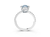 White gold Fancy Blue Marquise Cut Diamond Halo Pave Band with Four-Prong Setting_6