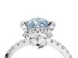 White gold Fancy Blue Marquise Cut Diamond Halo Pave Band with Four-Prong Setting_7