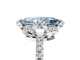 White gold Fancy Blue Marquise Cut Diamond Halo Pave Band with Four-Prong Setting_8