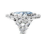 White gold Fancy Blue Marquise Cut Diamond Halo Ring with Pavé Band and Four-Prong Setting_58