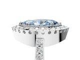 White gold Fancy Blue Marquise Cut Diamond Halo Ring with Pavé Band and Prong Setting_17