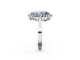 White gold Fancy Blue Marquise  Cut Diamond Halo Ring with Round Brilliant Halo and Solitaire Band_89