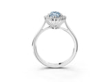 White gold Fancy Blue Marquise  Cut Diamond Halo Ring with Solitaire Band and Prong Setting_74