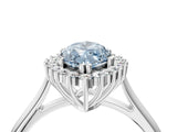 White gold Fancy Blue Marquise  Cut Diamond Halo Ring with Solitaire Band and Prong Setting_78