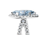 White gold Fancy Blue Marquise Cut Diamond Halo Ring with Split Shank Pavé Band and Prong Setting_83