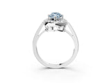 White gold Fancy Blue Marquise Cut Diamond Halo Ring with Split Shank and Four-Prong Setting_105