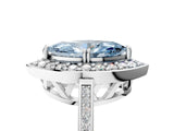 White gold Fancy Blue Marquise Cut Diamond Halo Ring with Split Shank and Four-Prong Setting_107