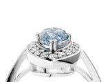White gold Fancy Blue Marquise Cut Diamond Halo Ring with Split Shank and Four-Prong Setting_108